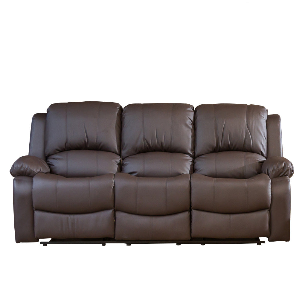 Commercial Grade Leather Mid Size Recliner Sofa Available in black, brown, burgundy, cream, grey *** - CasaFenix