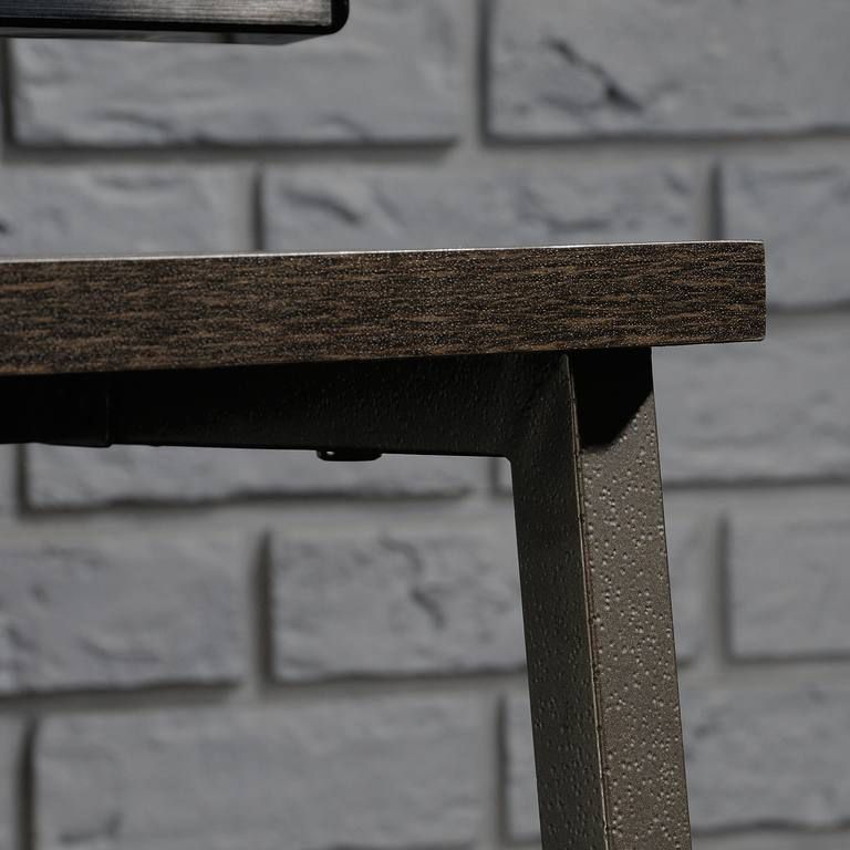 INDUSTRIAL STYLE TV/TRESTLE SHELF SMOKED OAK CasaFenix