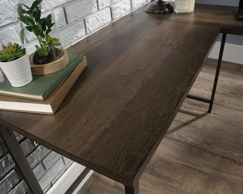 INDUSTRIAL STYLE L-SHAPED SMOKED OAK DESK CasaFenix