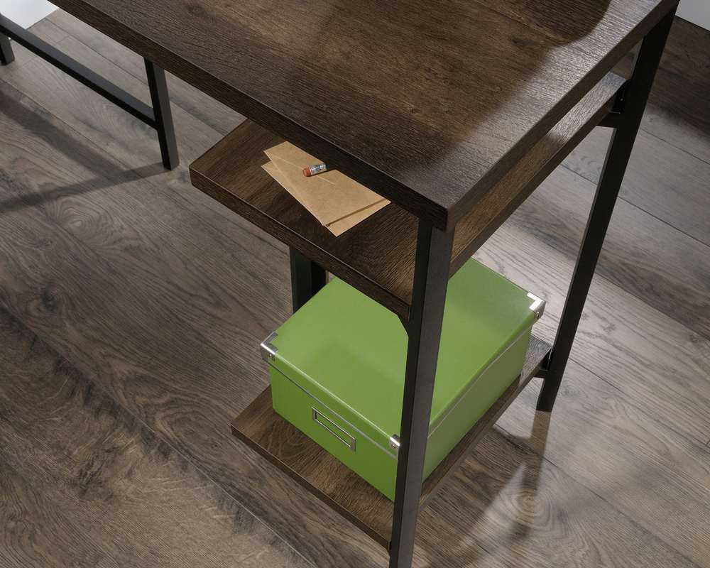 INDUSTRIAL STYLE L-SHAPED SMOKED OAK DESK CasaFenix