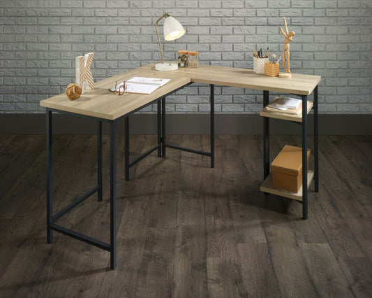 INDUSTRIAL STYLE L-SHAPED CHARTER OAK DESK CasaFenix