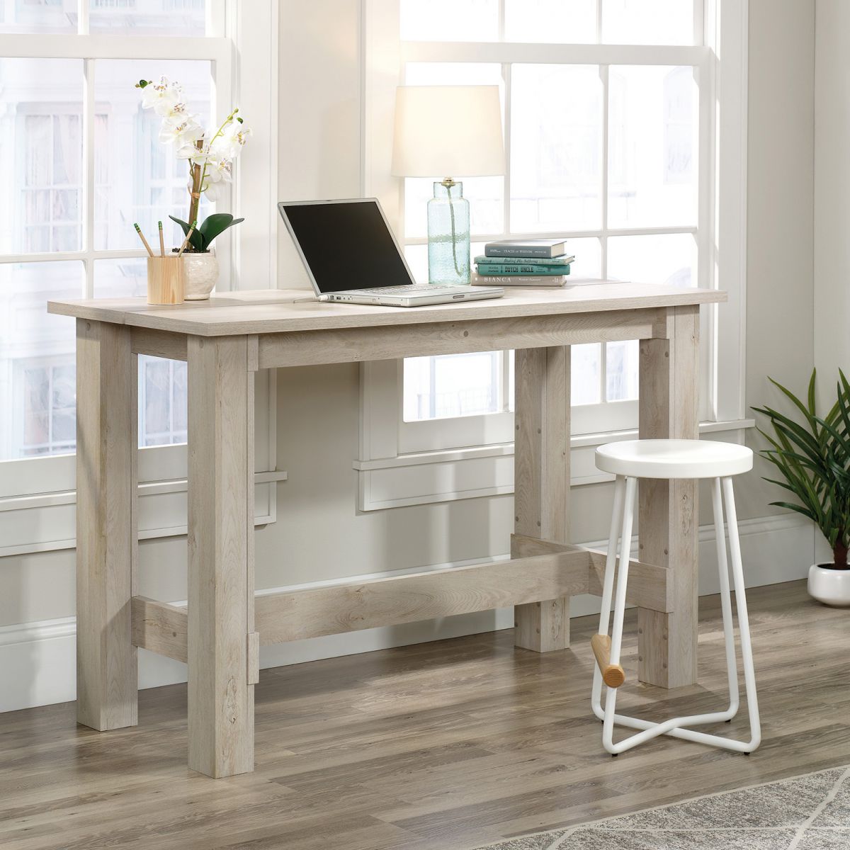 COUNTER HEIGHT BENCH DESK CHALKED CHESTNUT CasaFenix