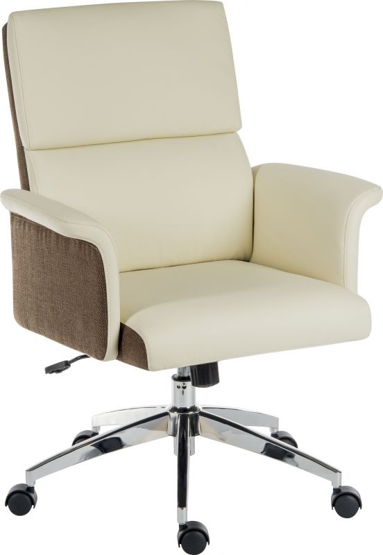 ELEGANCE MEDIUM BACK CREAM OFFICE CHAIR Home office chairs CasaFenix