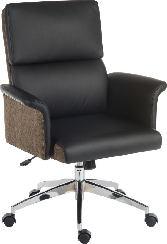 ELEGANCE MEDIUM BACK BLACK OFFICE CHAIR Home office chairs CasaFenix