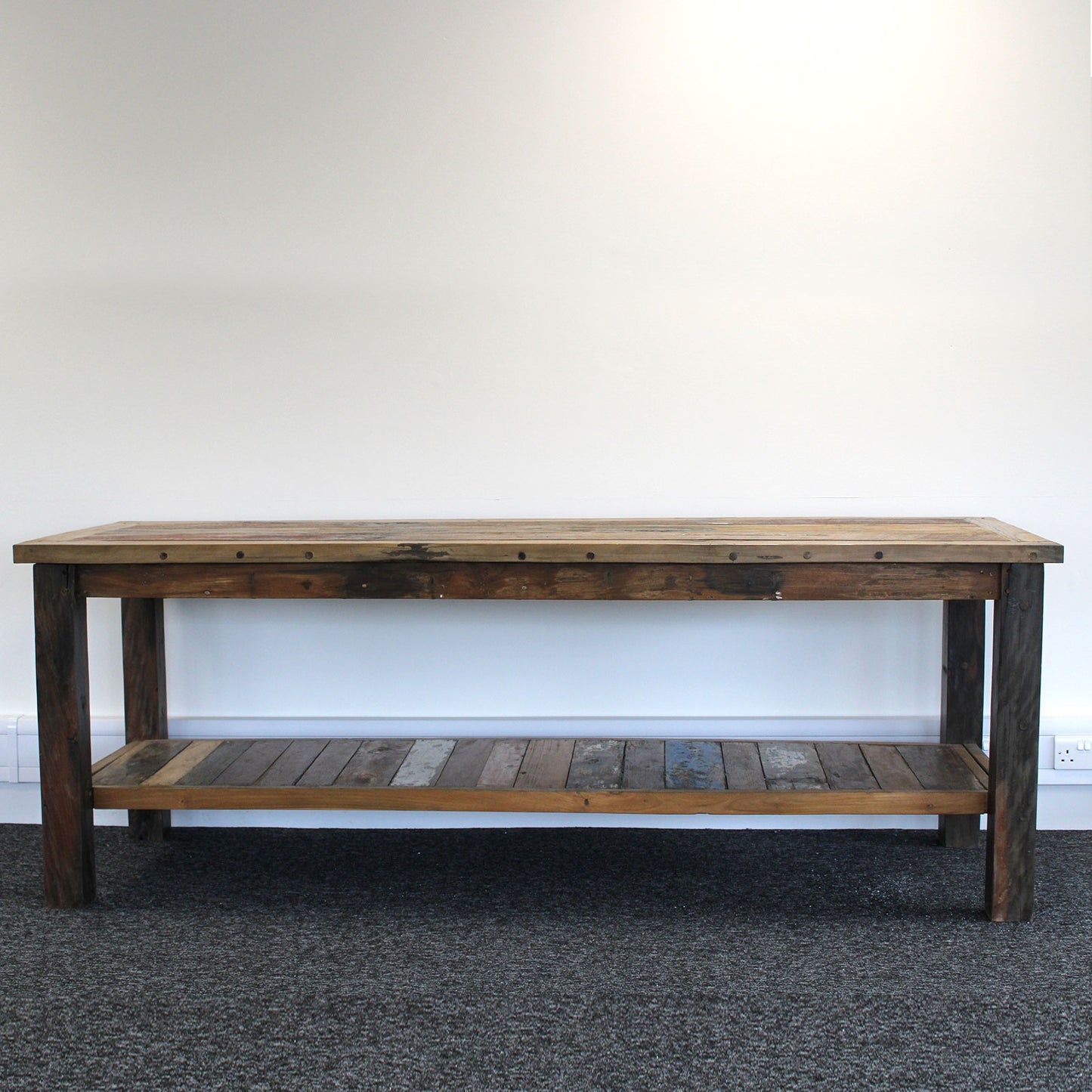 Recycled Bali Boat Teakwood Dinning Table 180cm Coloured Teak - CasaFenix