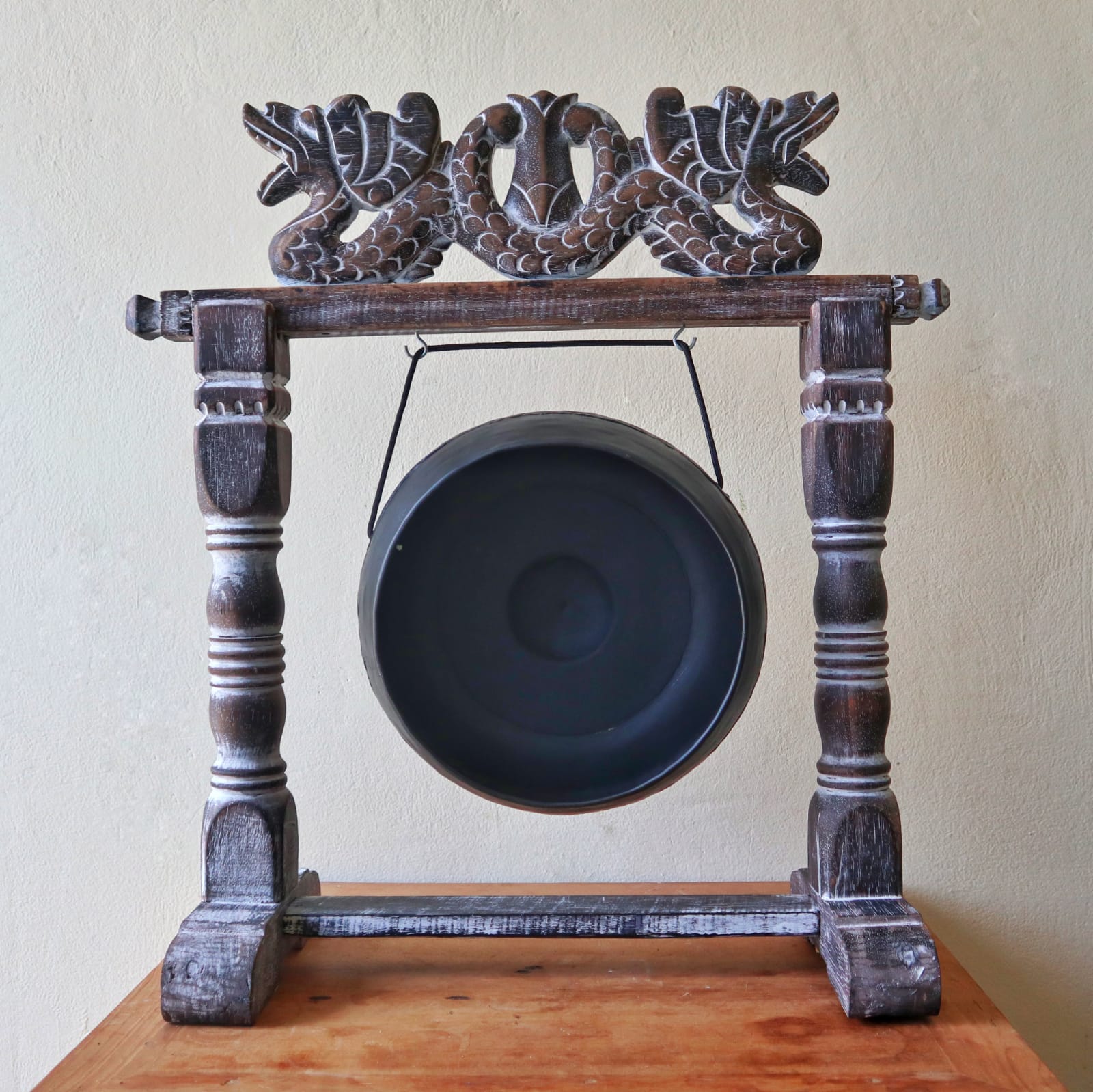 Small Healing Gong in Stand - 25cm - Black - CasaFenix