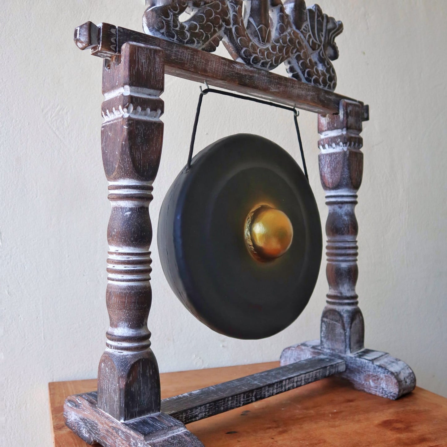 Small Healing Gong in Stand - 25cm - Black - CasaFenix