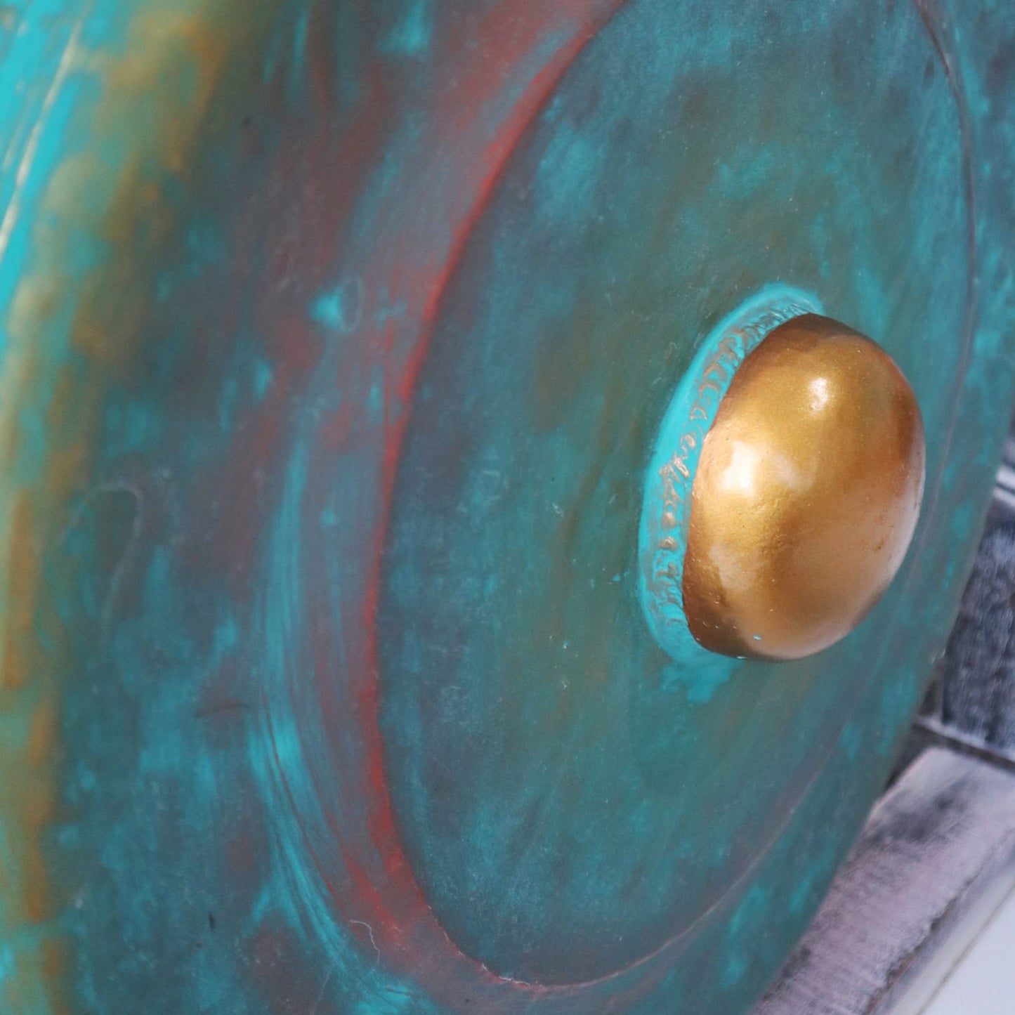 Medium Gong in Stand - 35cm - Greenwash - CasaFenix