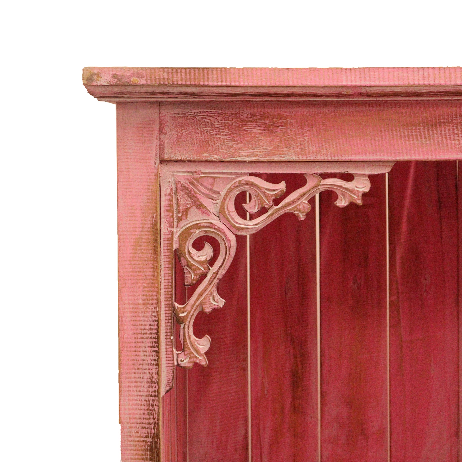 Albasia Bathroom Cabinet 1 Shelf 2 Drawer With Fretwork - Pinkwash - CasaFenix