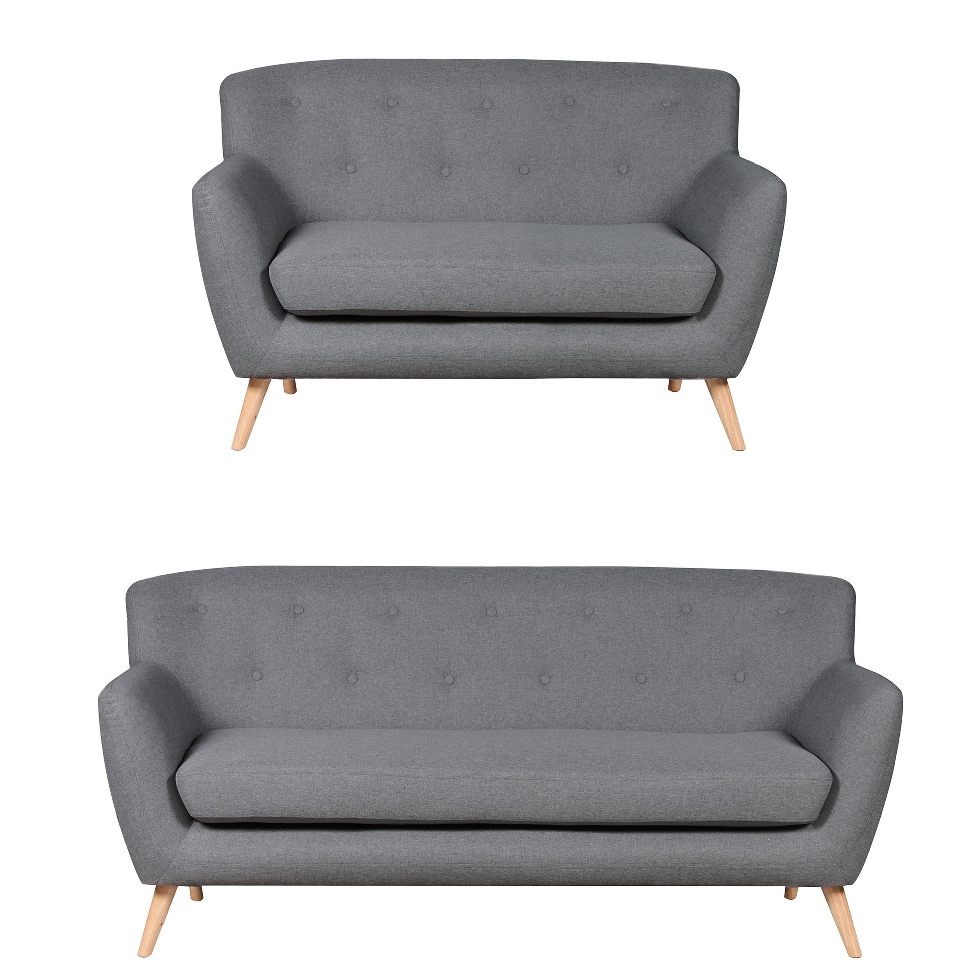 Commercial Grade Woven Fabric Minimalist Settee. 1,2,3 Seat Sofa Available in dark grey, light grey, teal *** - CasaFenix