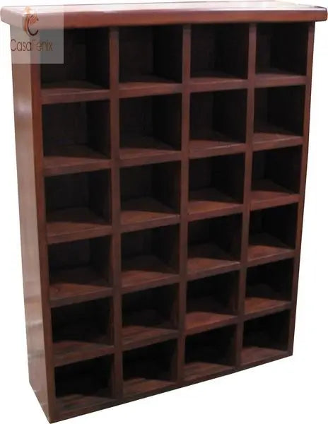 24 Section CD Rack Solid Mahogany - CasaFenix