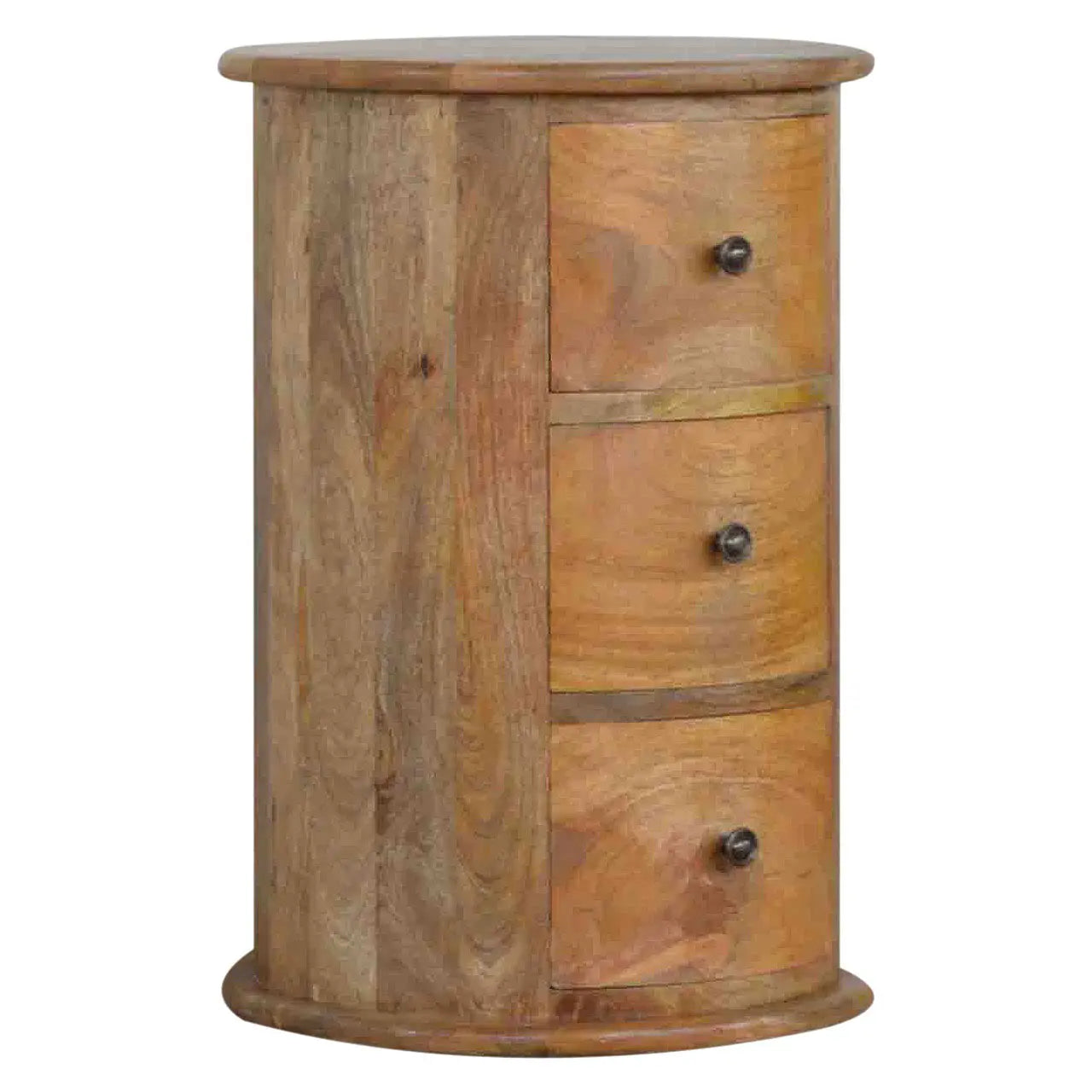 3 Drawer Drum Chest 100% Solid Mango Wood - CasaFenix