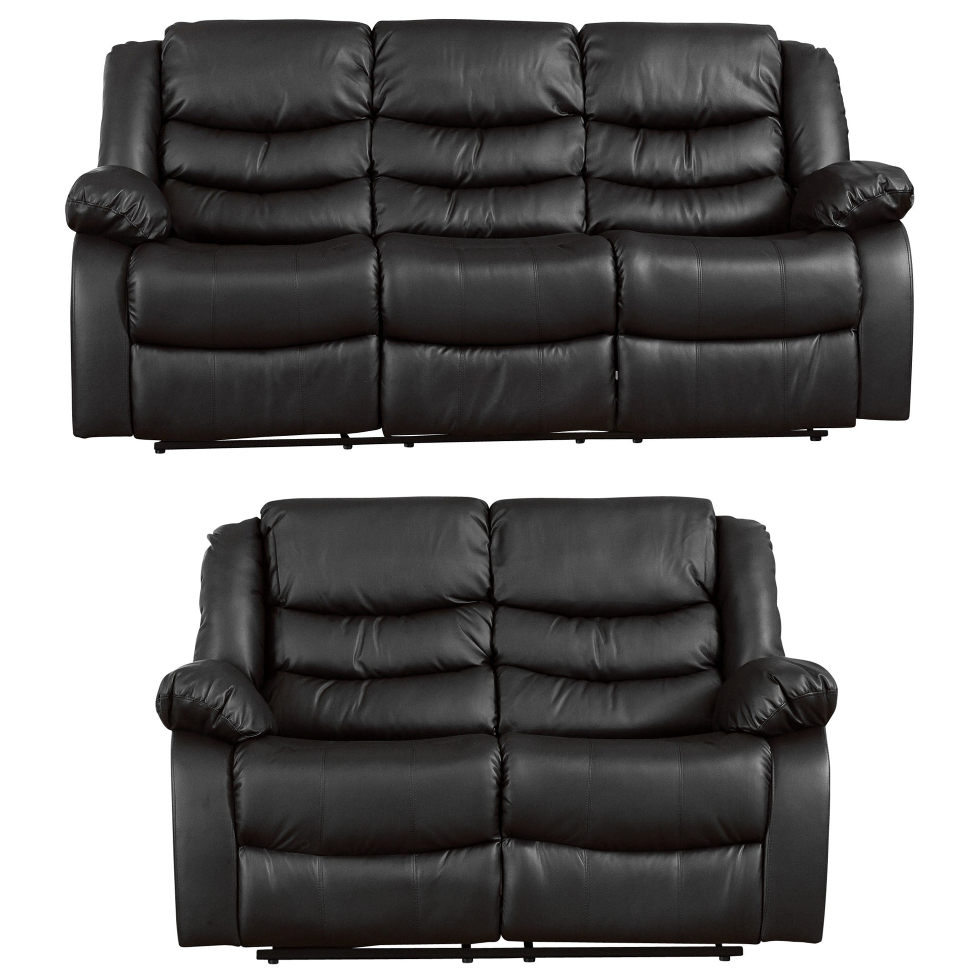 Commercial Grade Leather Recliner Sofa Available in black, brown, cream - CasaFenix