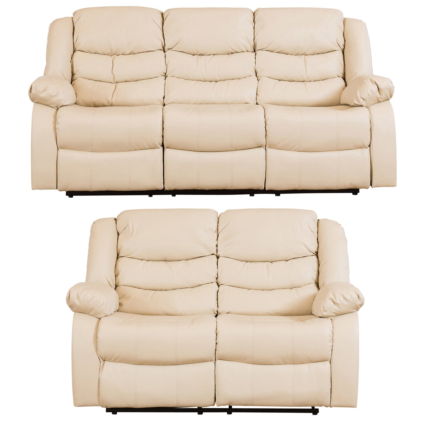 Commercial Grade Leather Recliner Sofa Available in black, brown, cream - CasaFenix