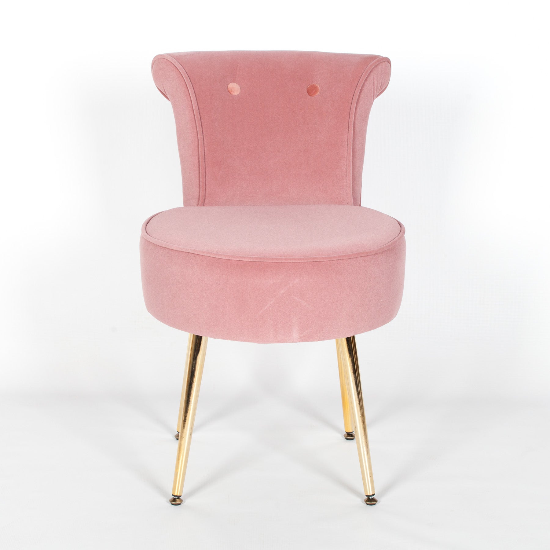 Pink Stool / Bedroom Chair with Gold Legs CasaFenix