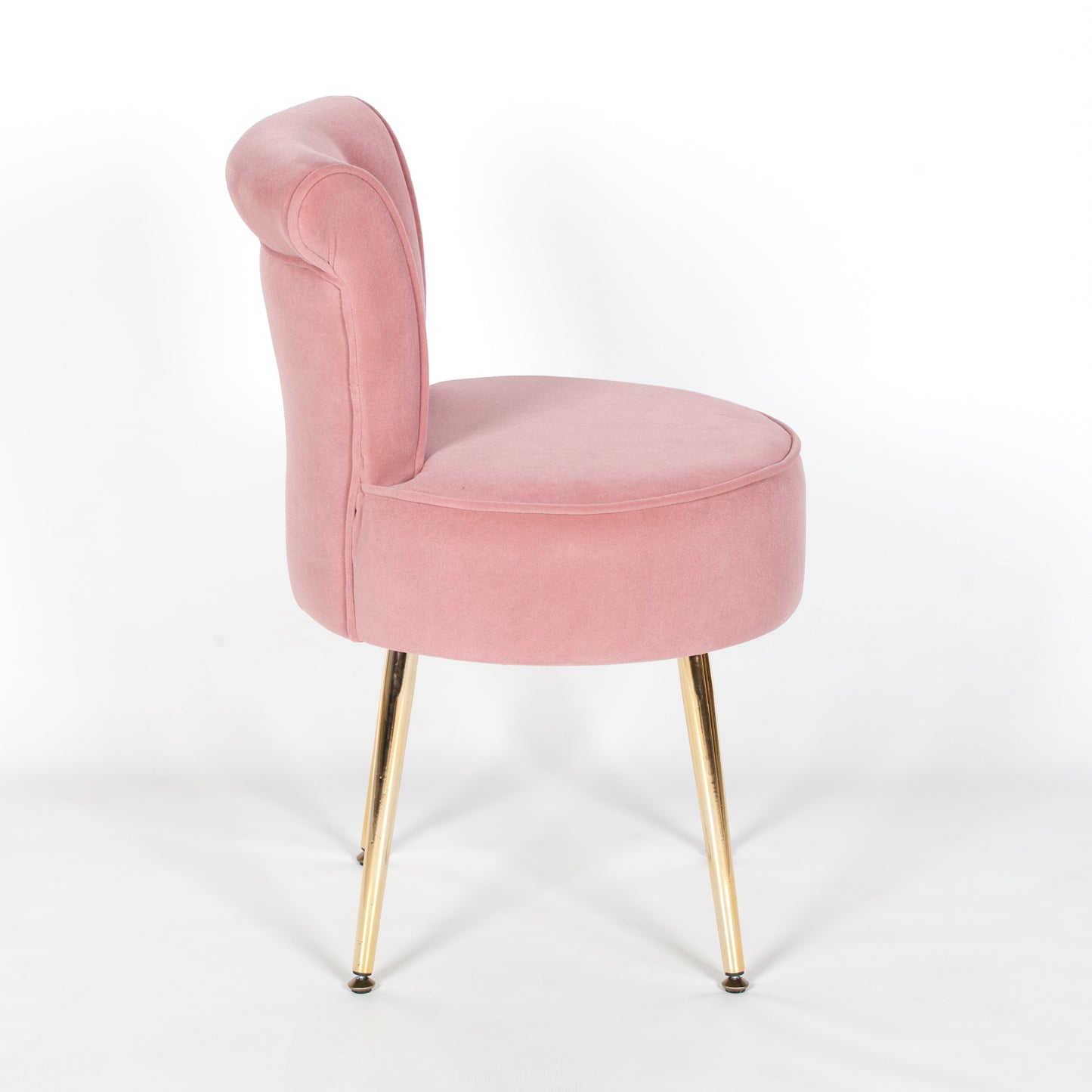 Pink Stool / Bedroom Chair with Gold Legs CasaFenix