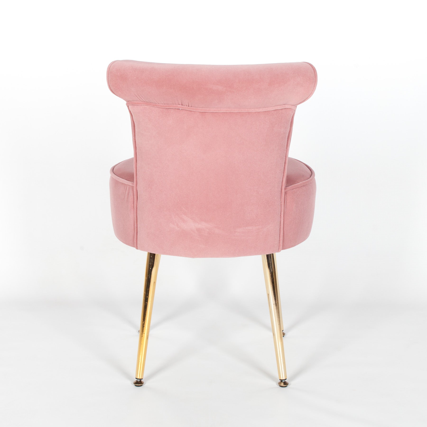 Pink Stool / Bedroom Chair with Gold Legs CasaFenix