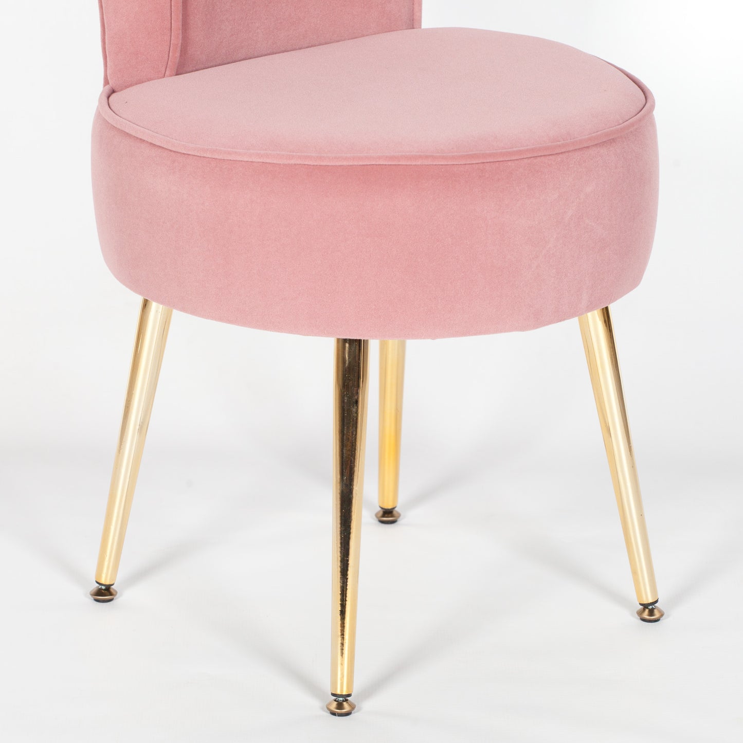 Pink Stool / Bedroom Chair with Gold Legs CasaFenix