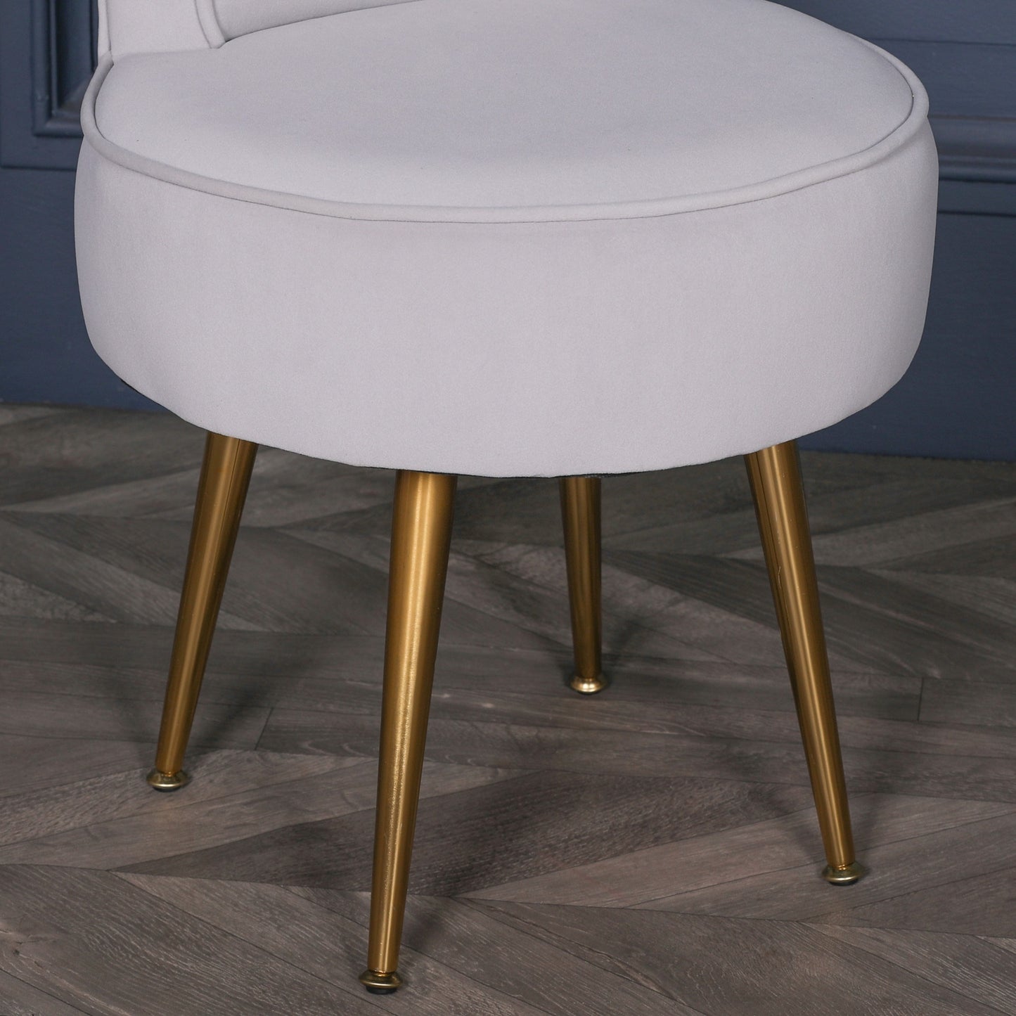 Grey Stool / Bedroom Chair with Gold Legs CasaFenix