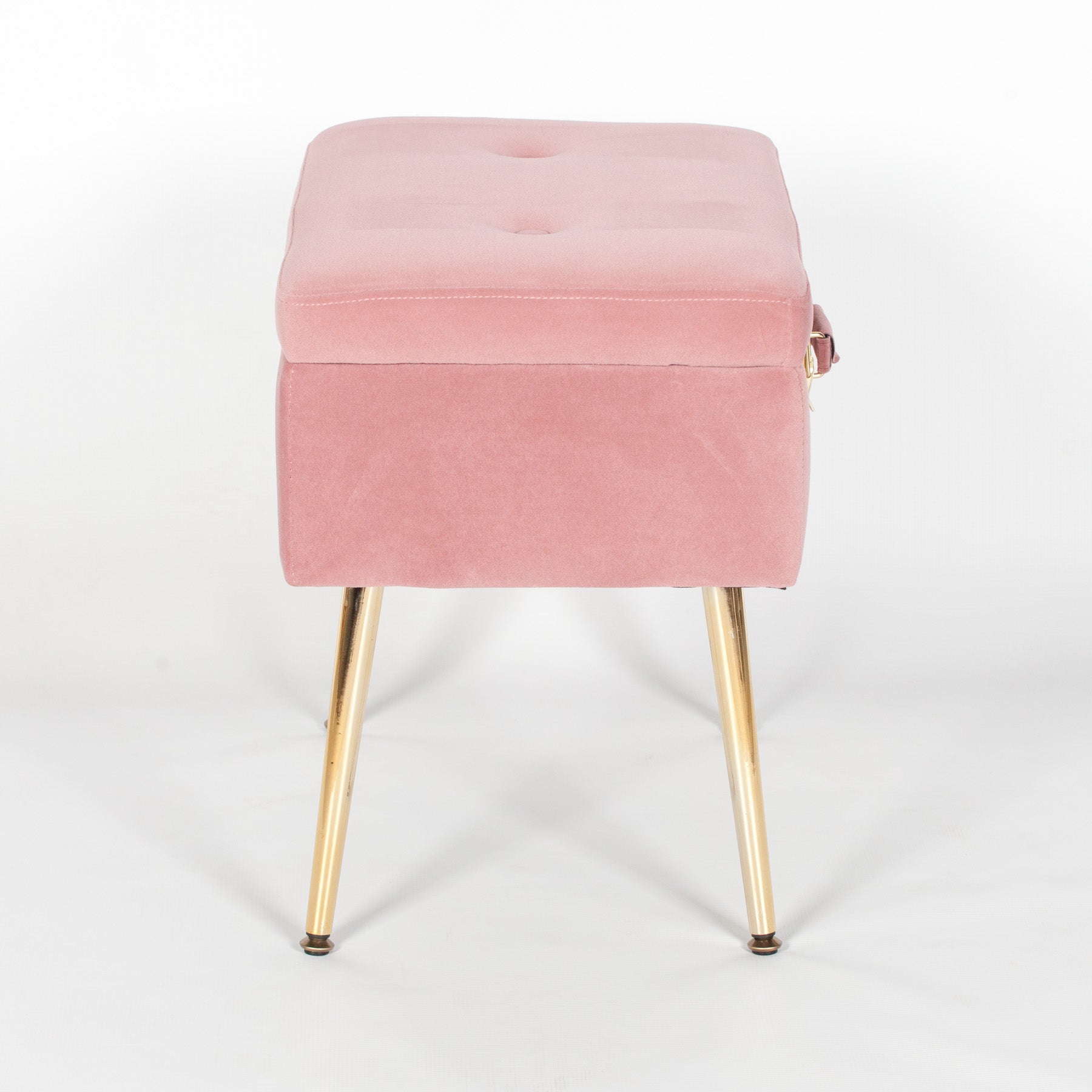 Pink Suitcase Stool with Gold Legs CasaFenix