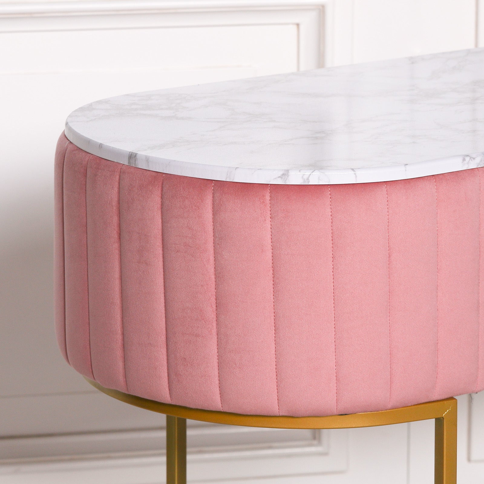 Pink Upholstered Dressing Table CasaFenix