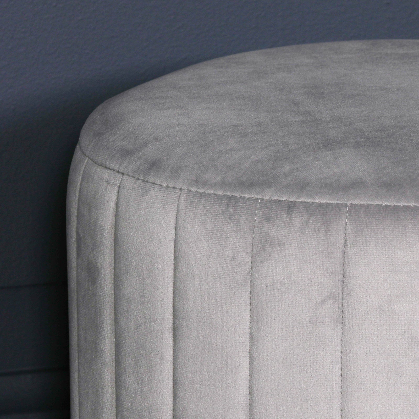 Grey Velvet Round Stool CasaFenix