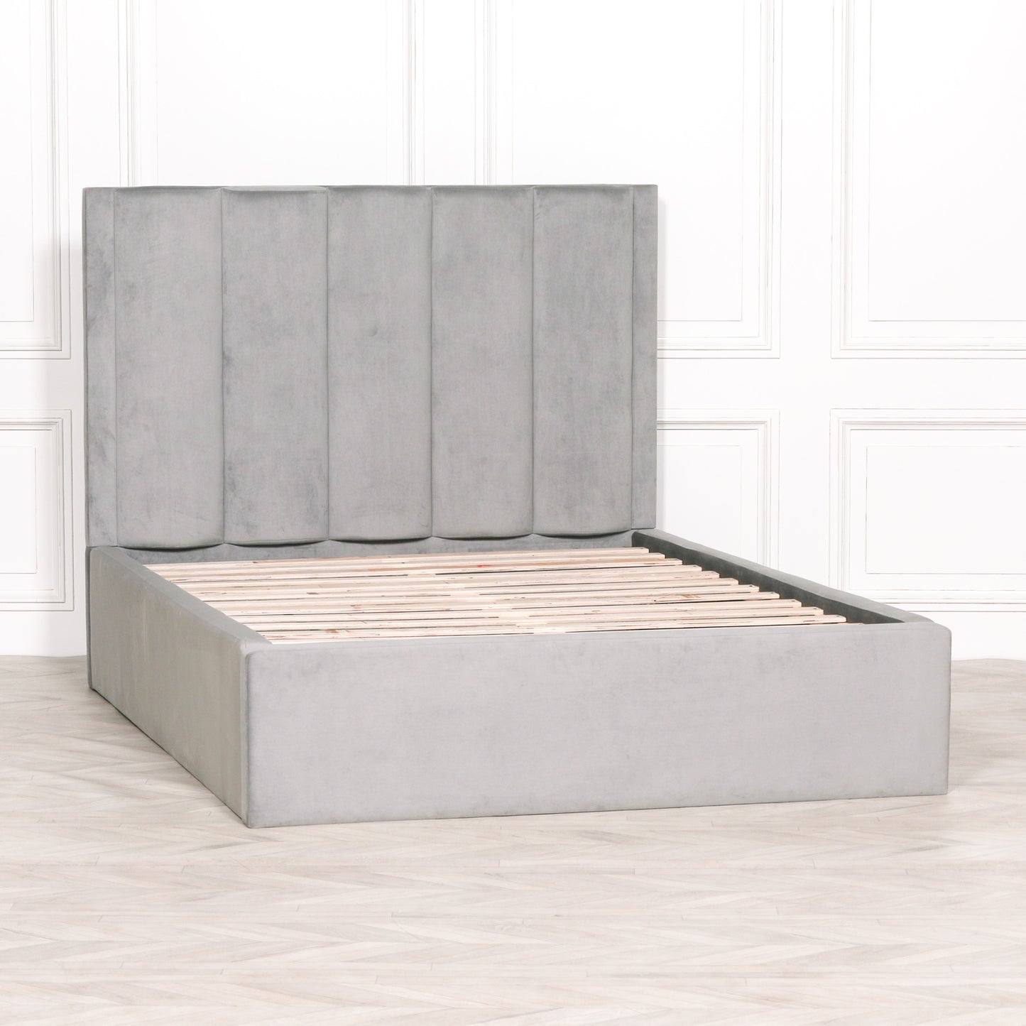 Grey Velvet King Size 5ft Bed CasaFenix