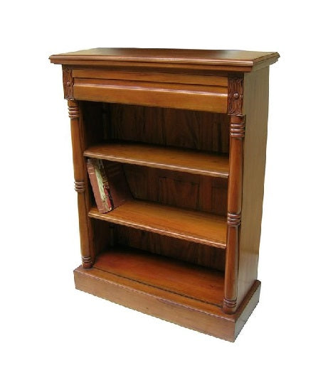 Solid Mahogany 1 Drawer Victorian Bookcase 2 Adjustable Shelves Bookcase CasaFenix