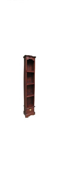 Narrow One Drawer Mahogany Bookcase 3 Fixed Shelves Bookcase CasaFenix