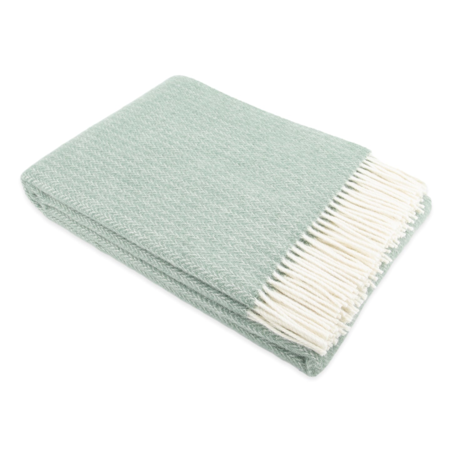 Cable Pattern Green Wool Blanket 200 x 140cm - CasaFenix