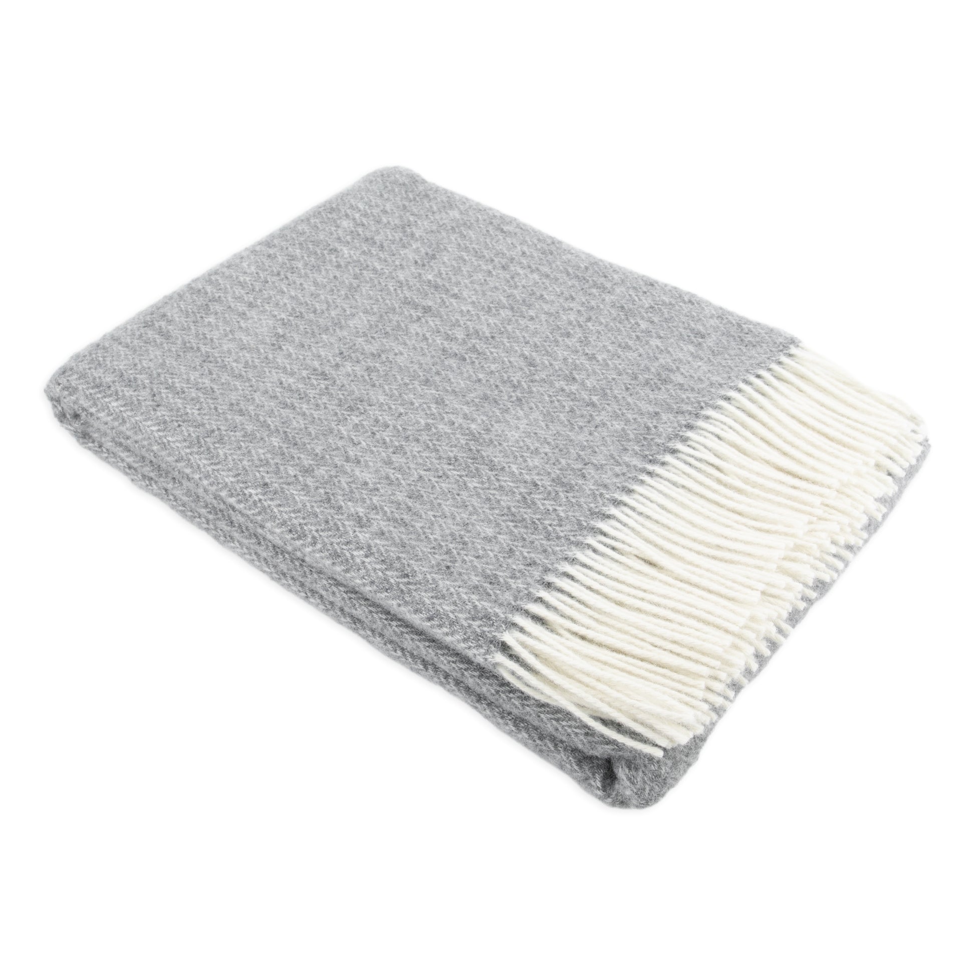 Cable Pattern Grey Wool Blanket 200 x 140cm - CasaFenix