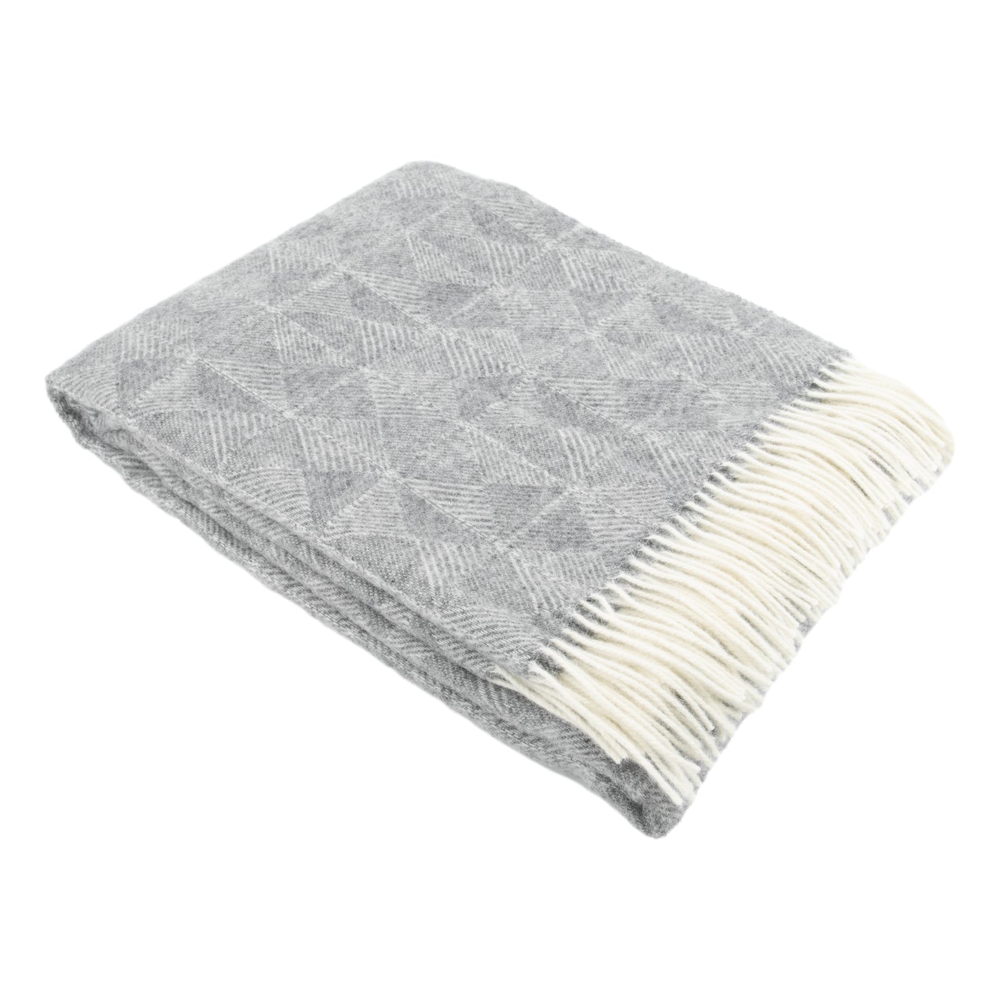 Diamond Pattern Grey Wool Blanket 200 x 140cm - CasaFenix