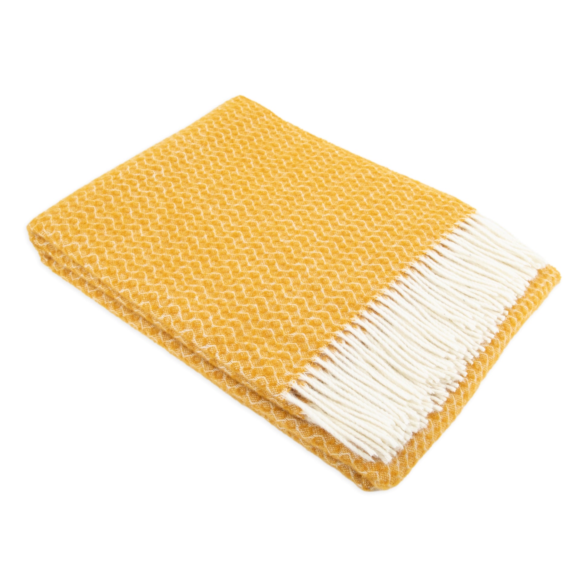 Hoop Pattern Mustard Wool Blanket 200 x 140cm - CasaFenix