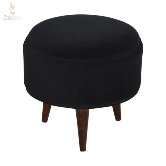 Black Velvet Nordic Style Footstool footstool CasaFenix