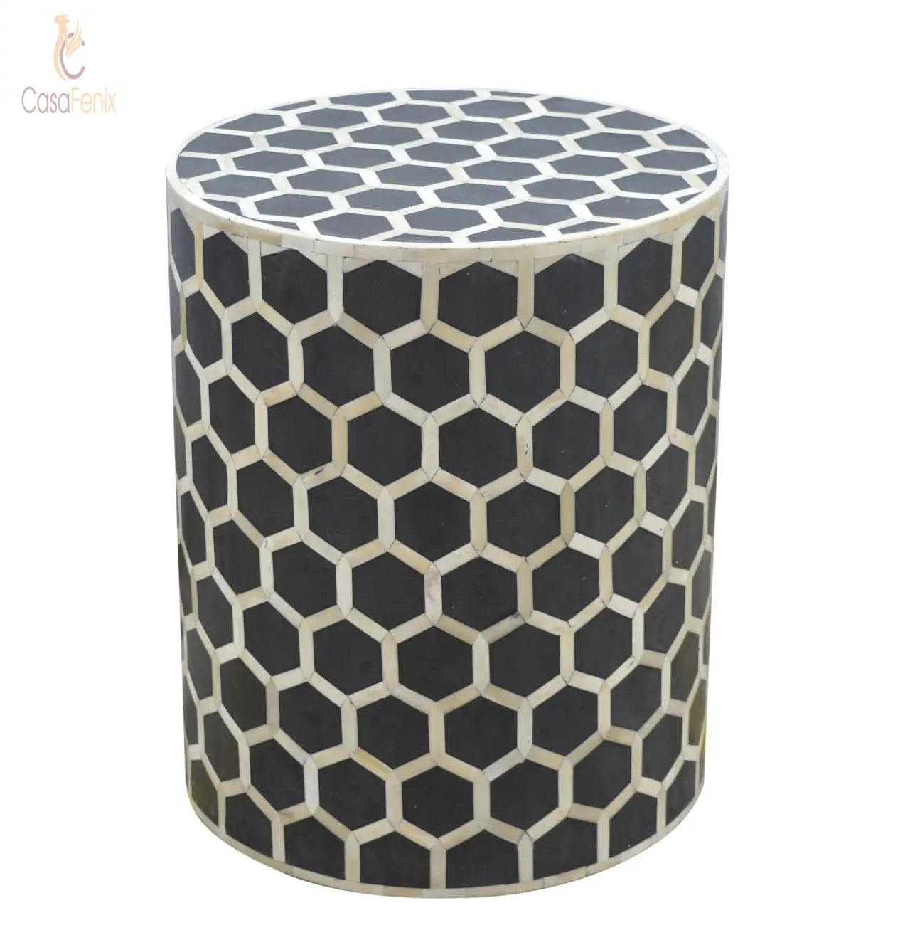 Bone Inlay Occasional Stool - CasaFenix