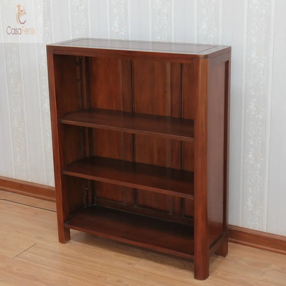 Bude Collection Bookcase 2 Adjustable Shelves Solid Mahogany - CasaFenix