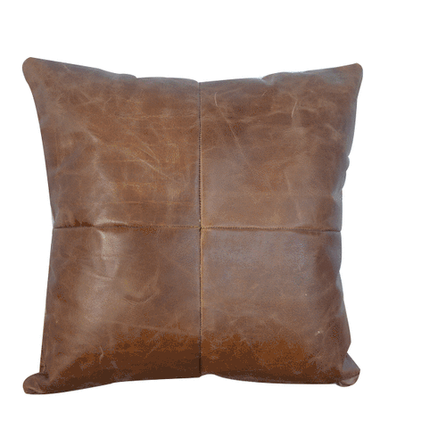 Buffalo Hide Leather Scatter Cushion Throw Pillows CasaFenix