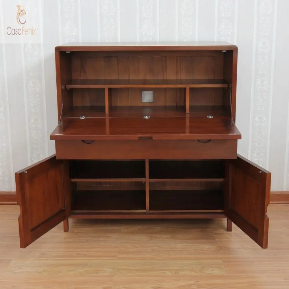 Contemporary Bude Collection Large Desk / Bureau Solid Mahogany Antique Reproduction CasaFenix