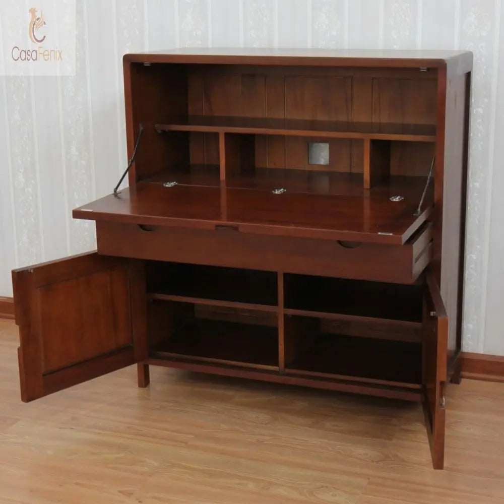 Contemporary Bude Collection Large Desk / Bureau Solid Mahogany Antique Reproduction CasaFenix