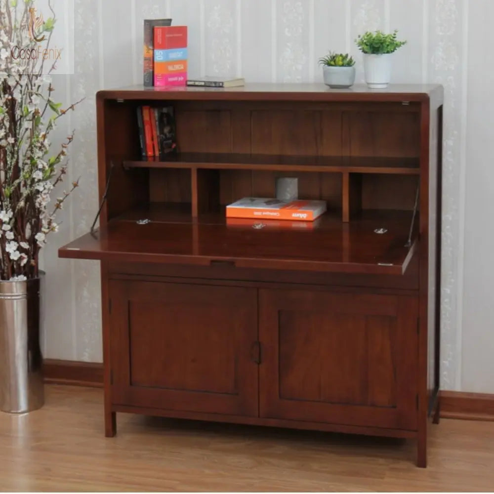 Contemporary Bude Collection Large Desk / Bureau Solid Mahogany Antique Reproduction CasaFenix