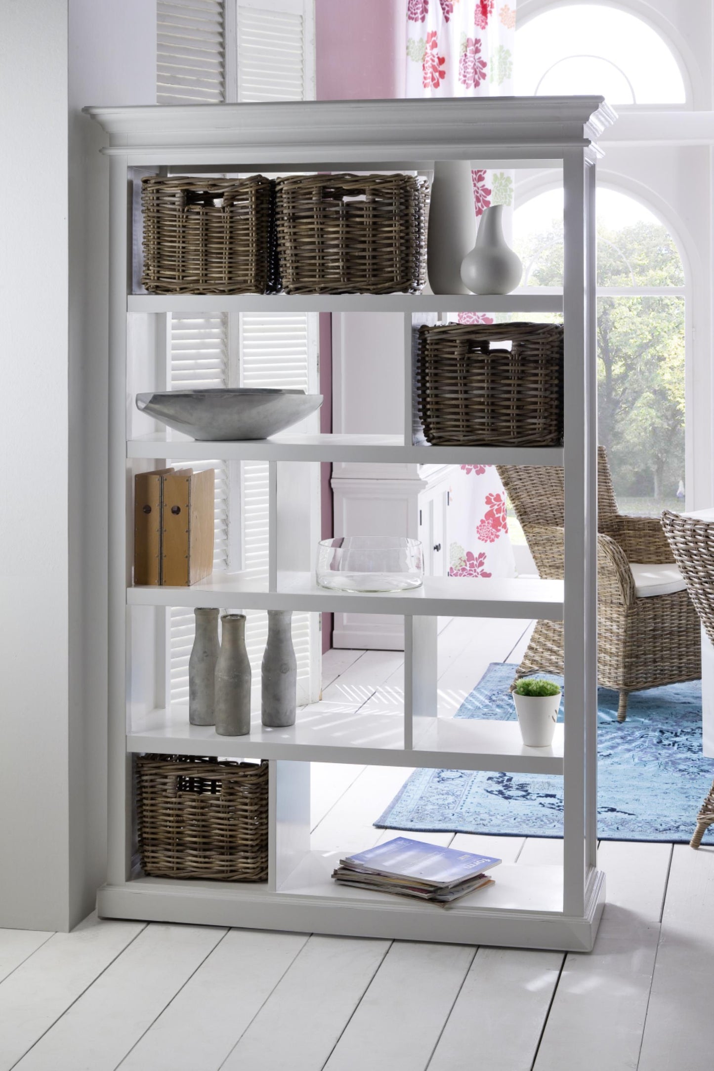 Halifax collection by Nova Solo.  Room Divider with Basket Set CasaFenix