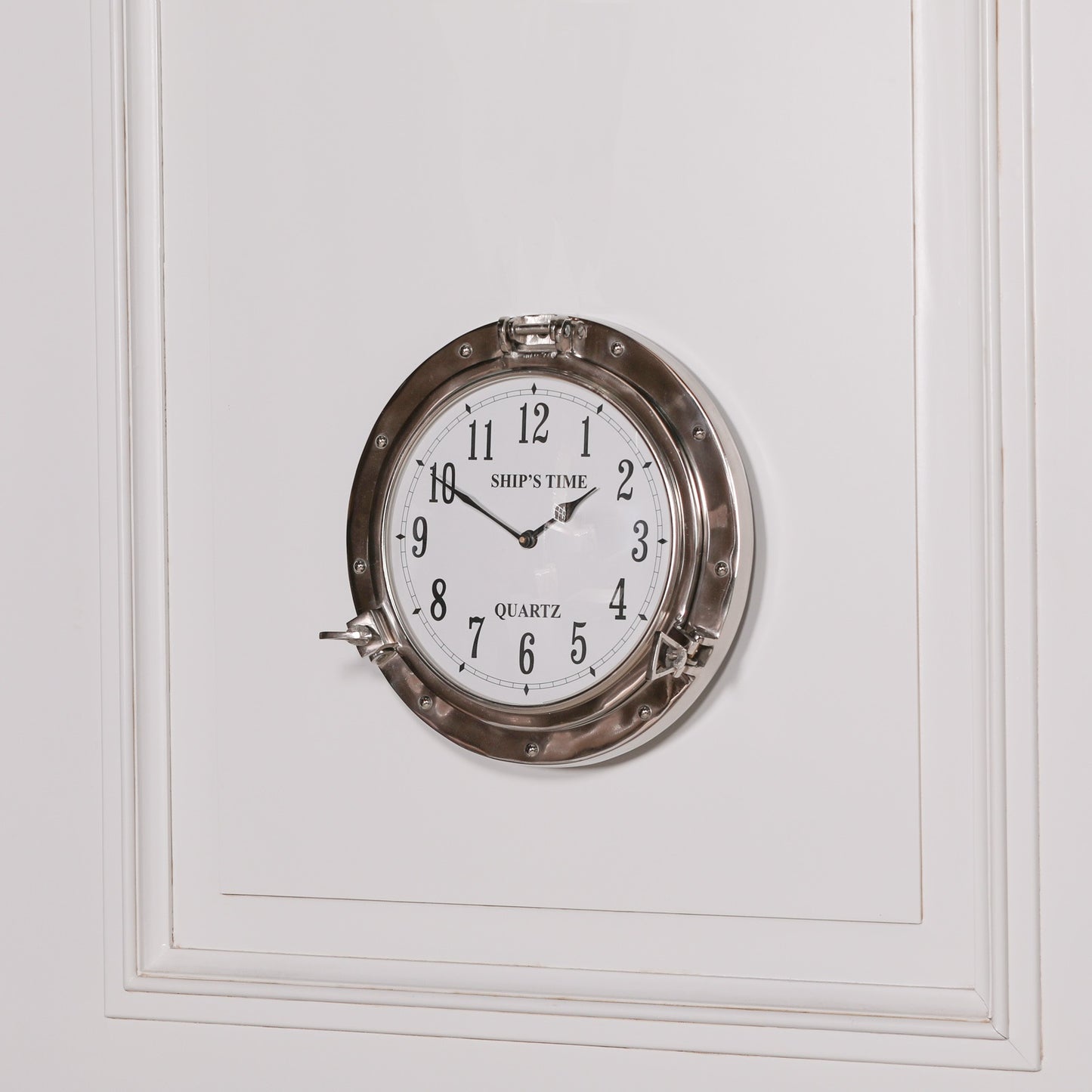 Polished Port Hole Ships Wall Clock CasaFenix