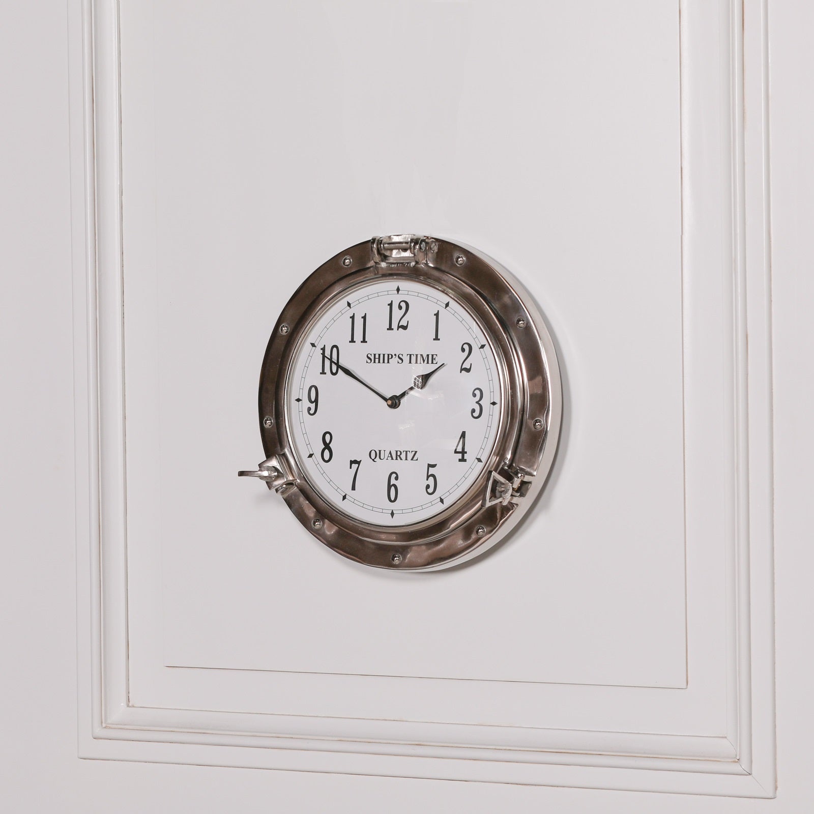 Polished Port Hole Ships Wall Clock CasaFenix