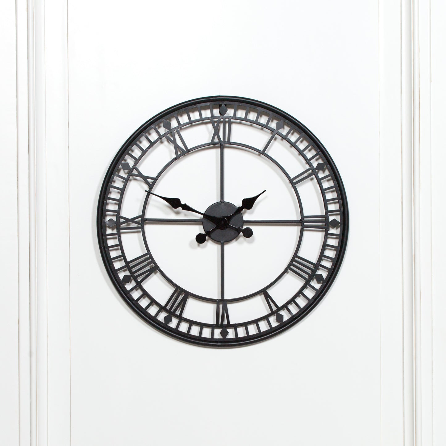 Black 55cm Metal Wall Clock CasaFenix