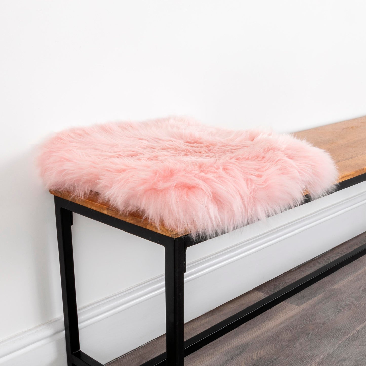 Blush Pink Square Sheepskin Chair Pad - CasaFenix