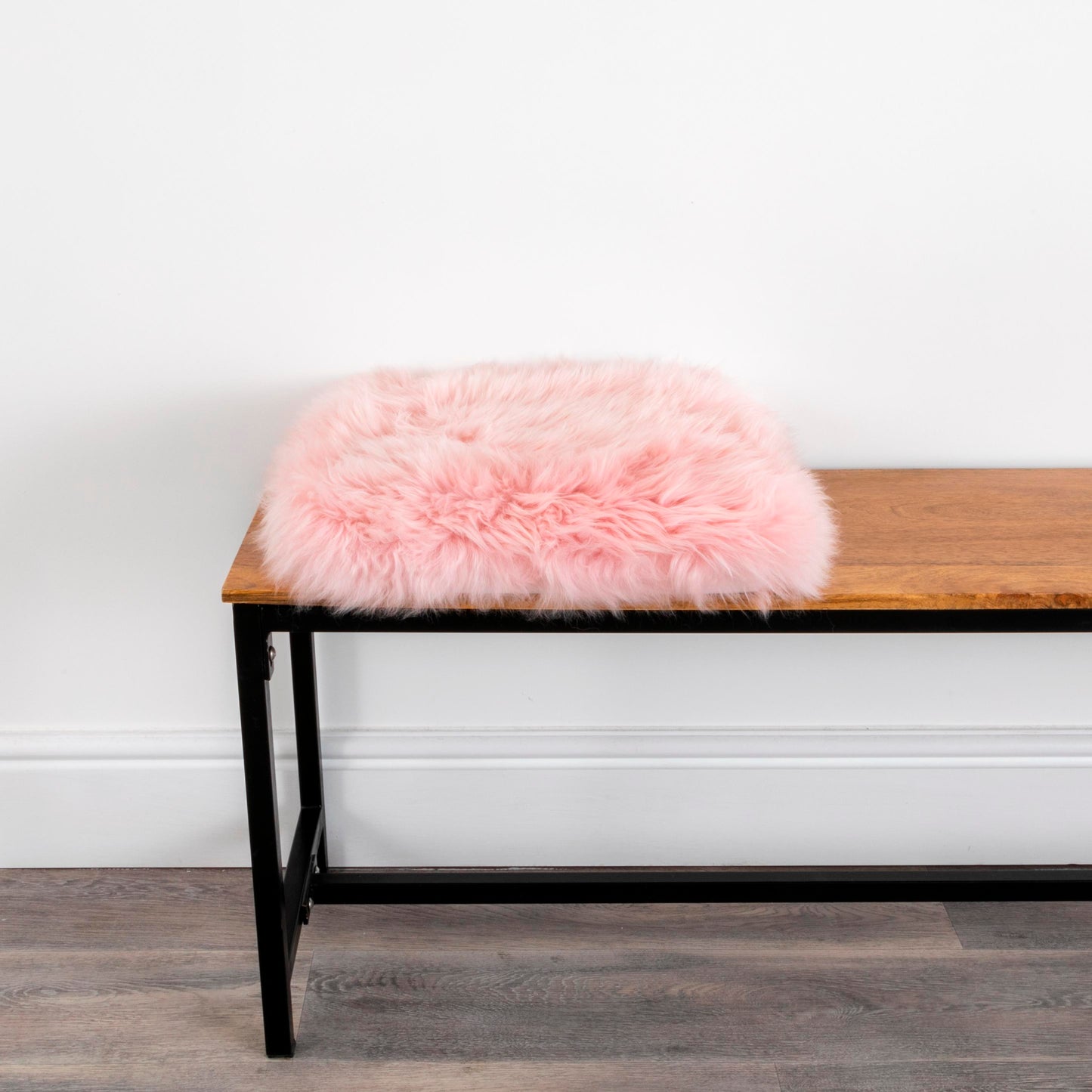 Blush Pink Square Sheepskin Chair Pad - CasaFenix