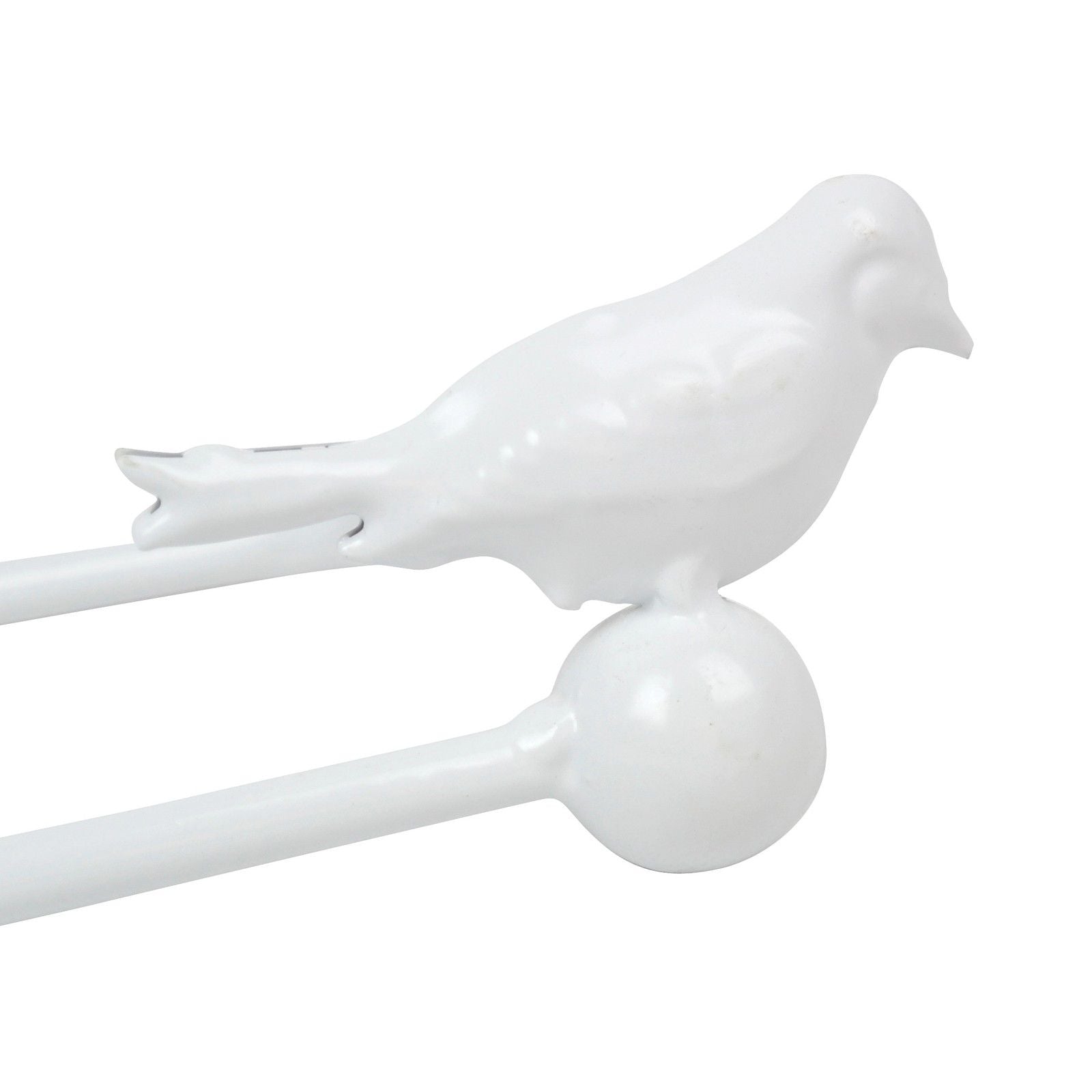 White Decorative Bird Curtain Holder Set CasaFenix