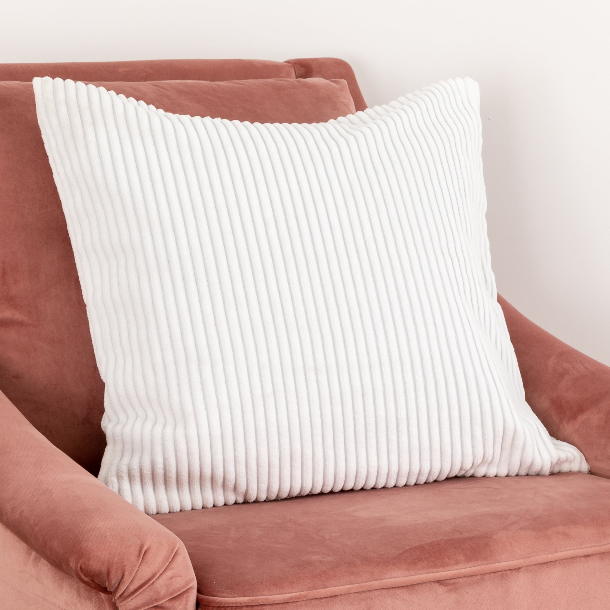 White Corduroy Cushion Cover Cushion CasaFenix