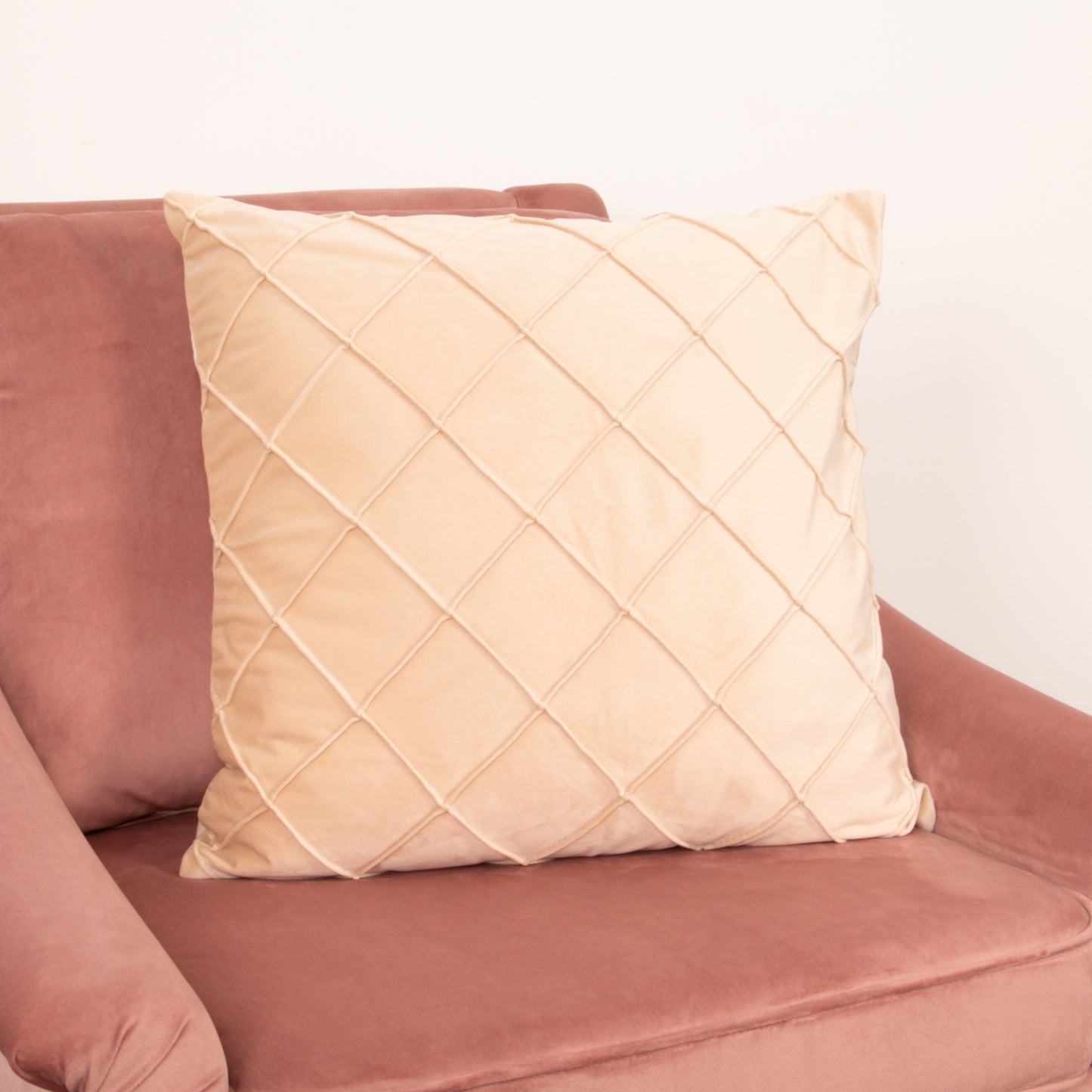 Diamond Beige Velvet Cushion Cover Cushion CasaFenix