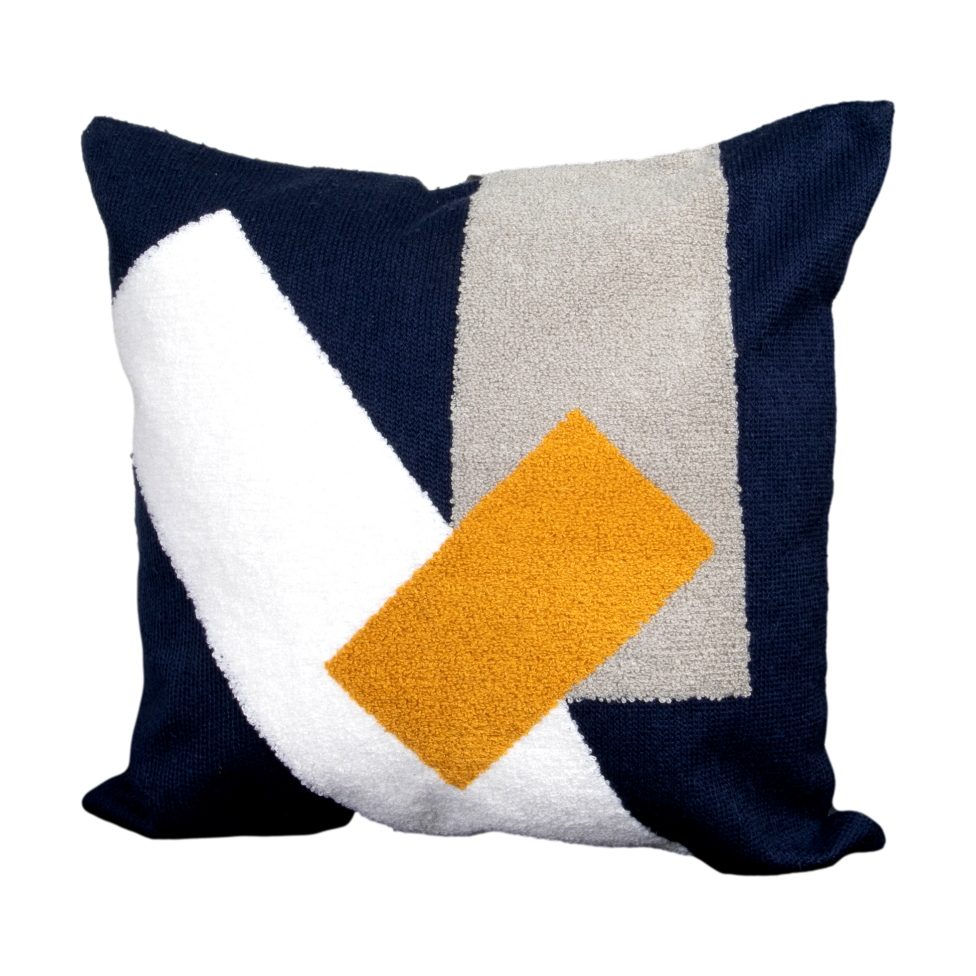 Navy Blue Abstract Boho Cushion Cover  CasaFenix